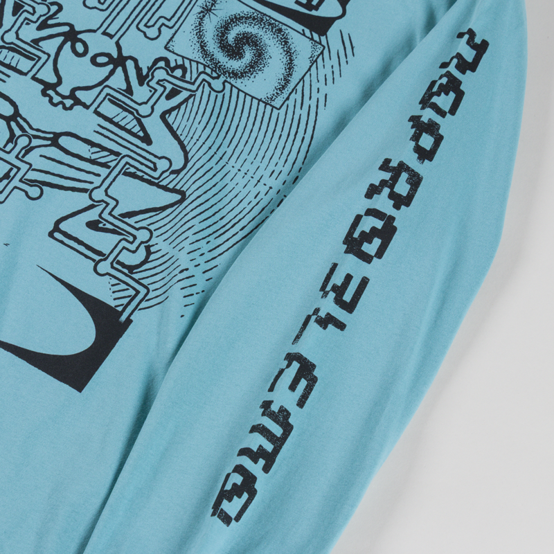 No Problemo Braniac Long Sleeve T Shirt Aqua-5