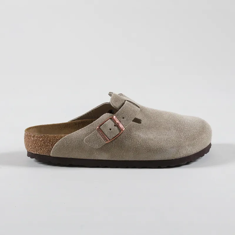 Birkenstock Womens Boston BS Regular Fit Sandals Suede Taupe-2