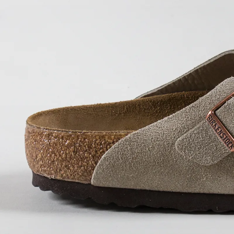 Birkenstock Womens Boston BS Regular Fit Sandals Suede Taupe-4