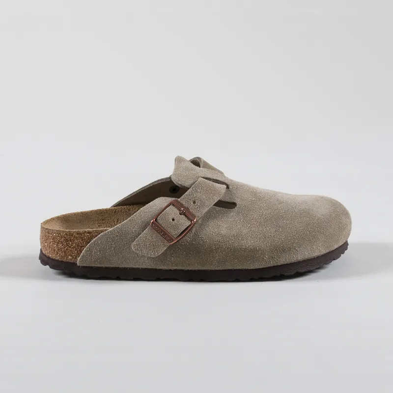 Birkenstock Womens Boston BS Narrow Fit Sandals Suede Taupe-2