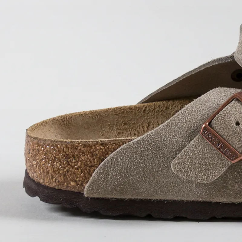 Birkenstock Womens Boston BS Narrow Fit Sandals Suede Taupe-4