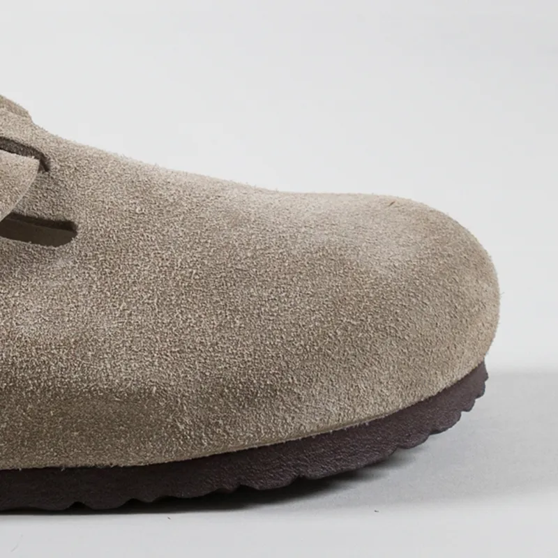 Birkenstock Womens Boston BS Narrow Fit Sandals Suede Taupe-5