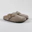Birkenstock Womens Boston BS Narrow Fit Sandals Suede Taupe