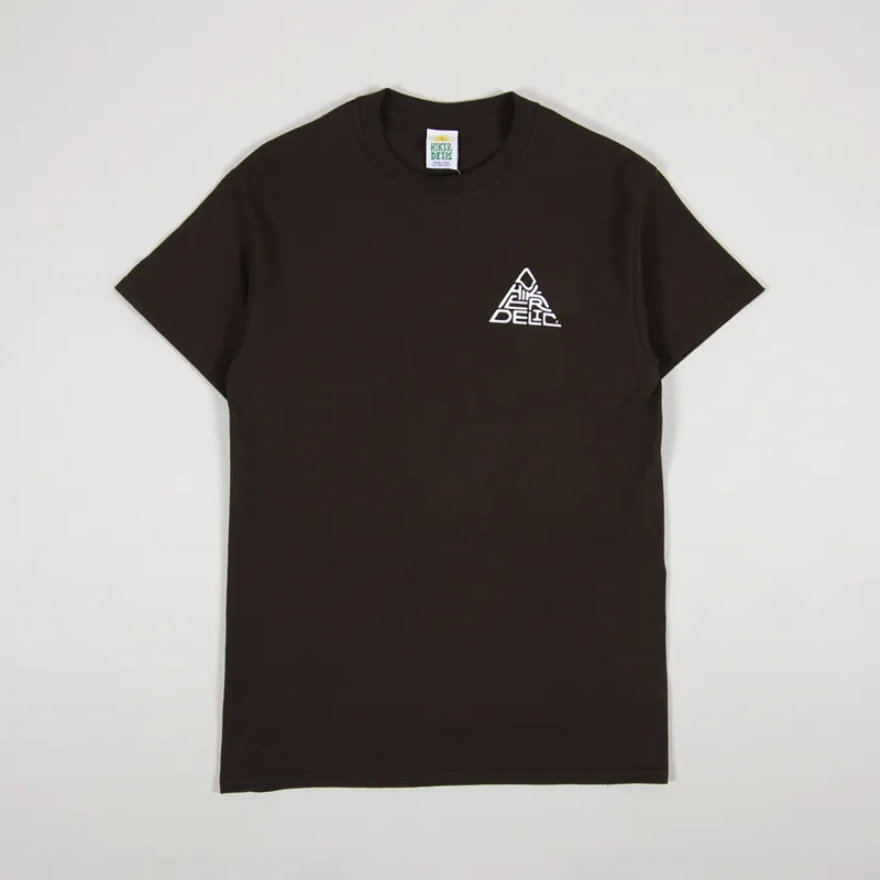 Hikerdelic 60 Degree Mountain Logo T Shirt Brown White-1