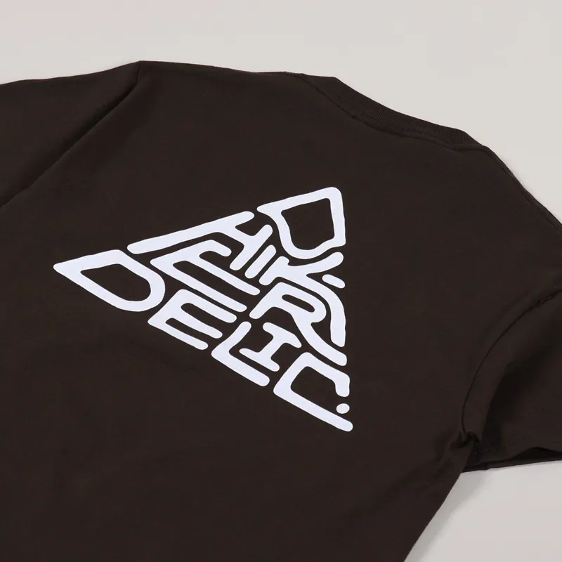 Hikerdelic 60 Degree Mountain Logo T Shirt Brown White-2