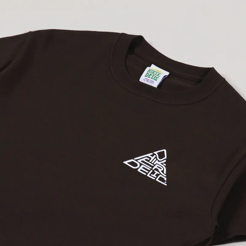 Hikerdelic 60 Degree Mountain Logo T Shirt Brown White-3