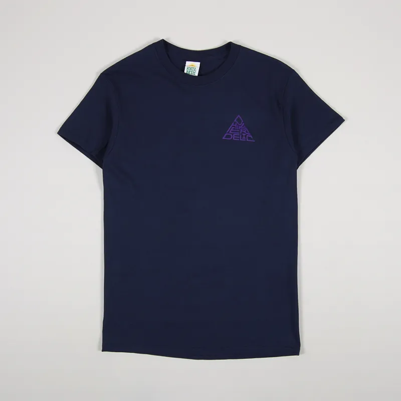 Hikerdelic 60 Degree Mountain Logo T Shirt Navy Purple-1