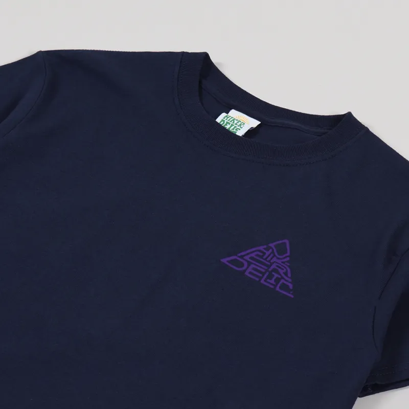 Hikerdelic 60 Degree Mountain Logo T Shirt Navy Purple-2