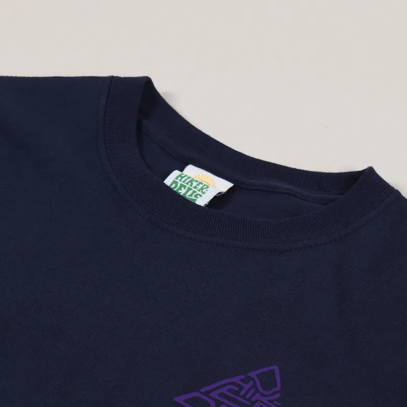 Hikerdelic 60 Degree Mountain Logo T Shirt Navy Purple-5