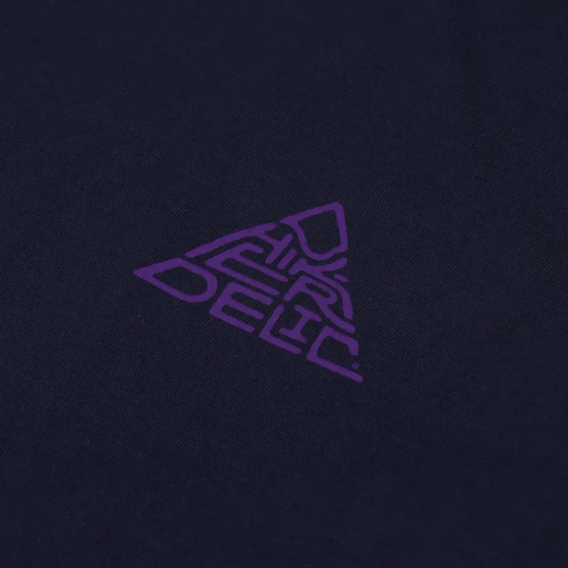 Hikerdelic 60 Degree Mountain Logo T Shirt Navy Purple-4