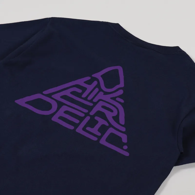 Hikerdelic 60 Degree Mountain Logo T Shirt Navy Purple-3