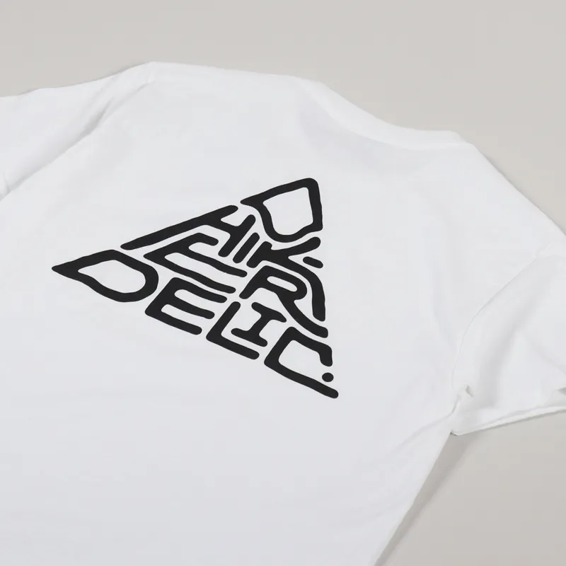 Hikerdelic 60 Degree Mountain Logo T Shirt White Black-2