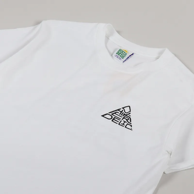 Hikerdelic 60 Degree Mountain Logo T Shirt White Black-3
