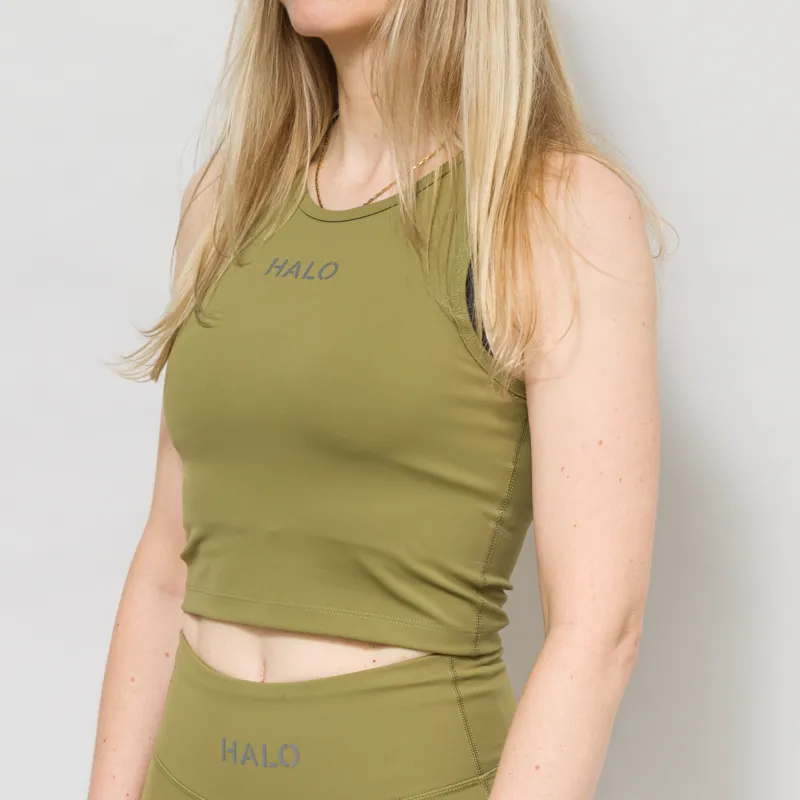 Halo Womens Training Top Olive-1