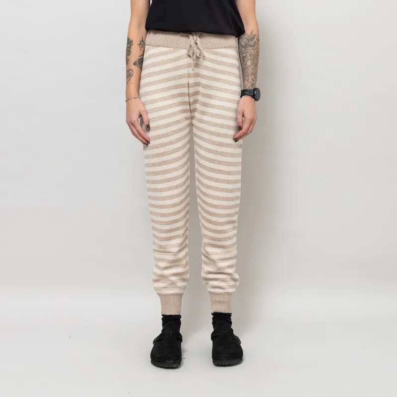 Kavu Womens Cabin Creek Knitted Joggers Natural Stripe
