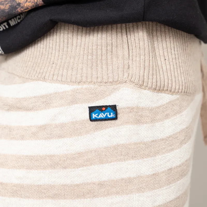 Kavu Womens Cabin Creek Knitted Joggers Natural Stripe-6