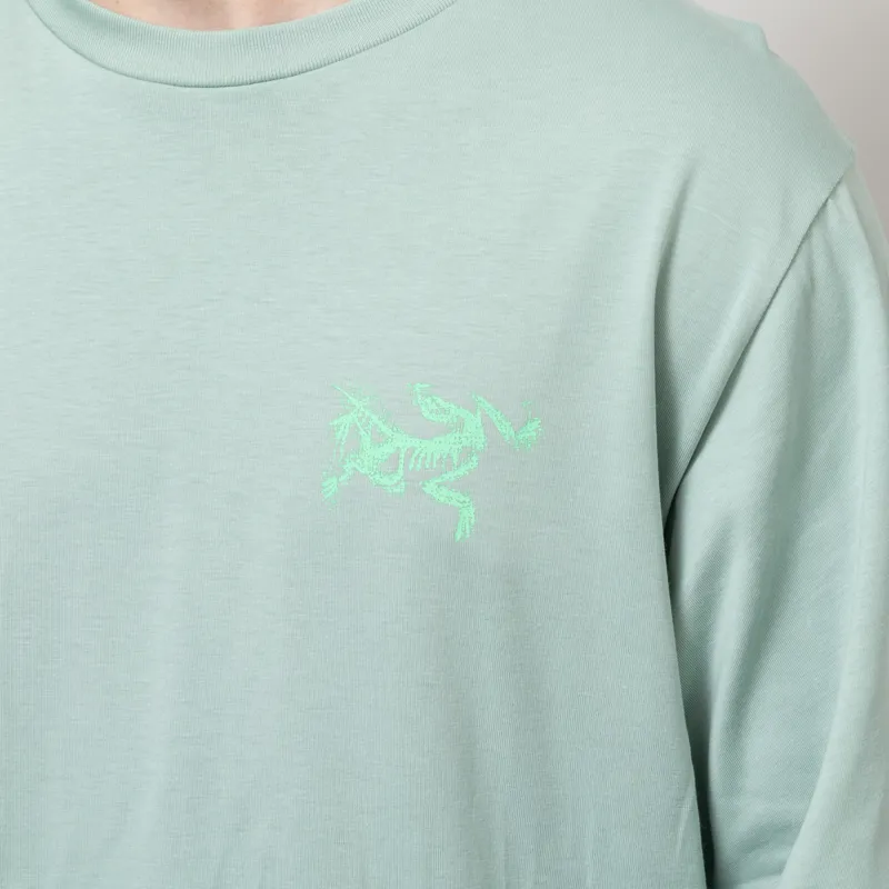 Arc'teryx Kragg SL Cotton Bird Tile Long Sleeve T Shirt Stone Green Phosphorescent-5