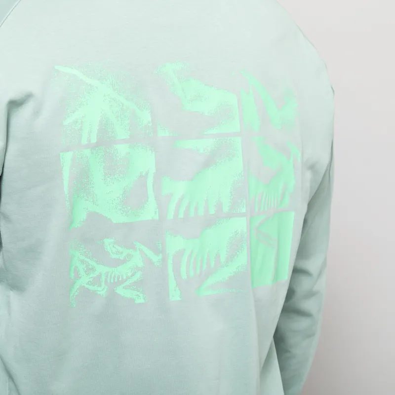 Arc'teryx Kragg SL Cotton Bird Tile Long Sleeve T Shirt Stone Green Phosphorescent-6