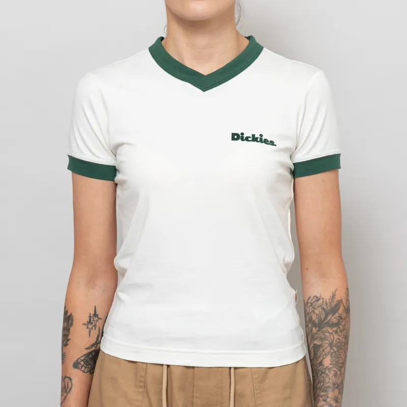 Dickies Womens Slayden Ringer T Shirt Egret