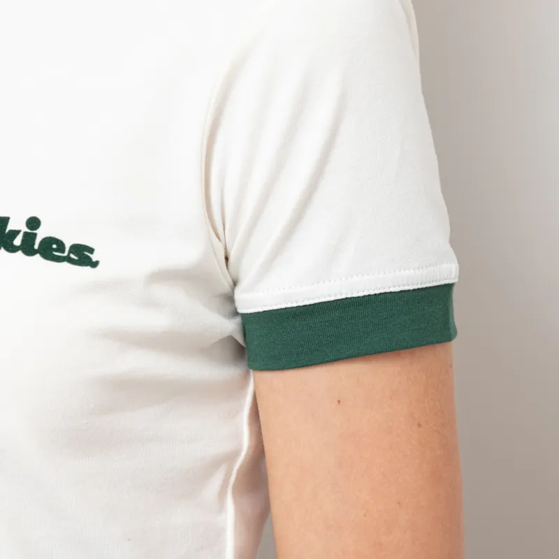 Dickies Womens Slayden Ringer T Shirt Egret-5