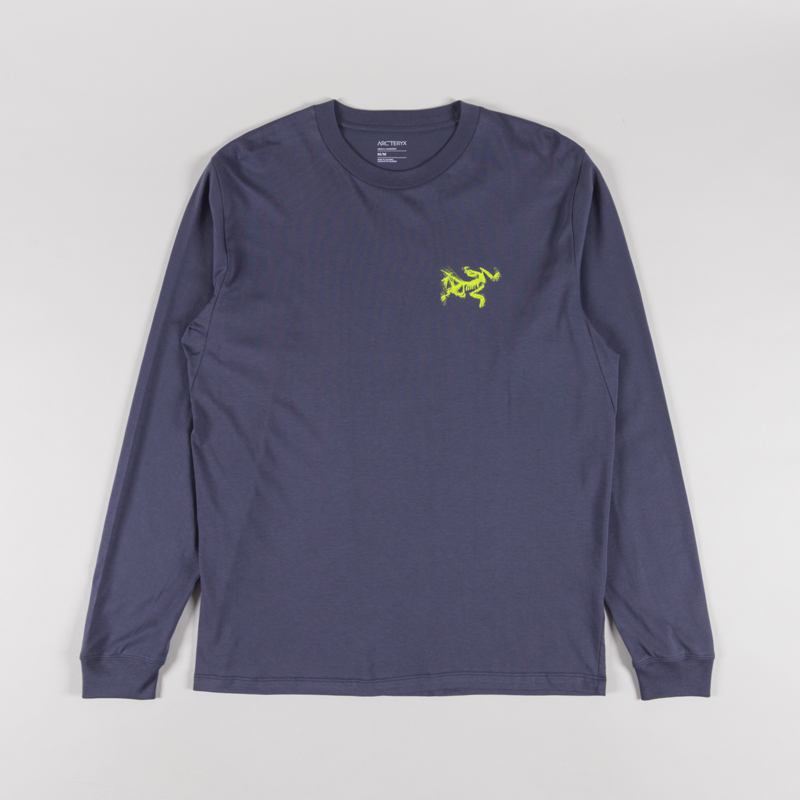 Arc'teryx Kragg SL Cotton Bird Tile Long Sleeve T Shirt Dark Stratus Euphoria-1