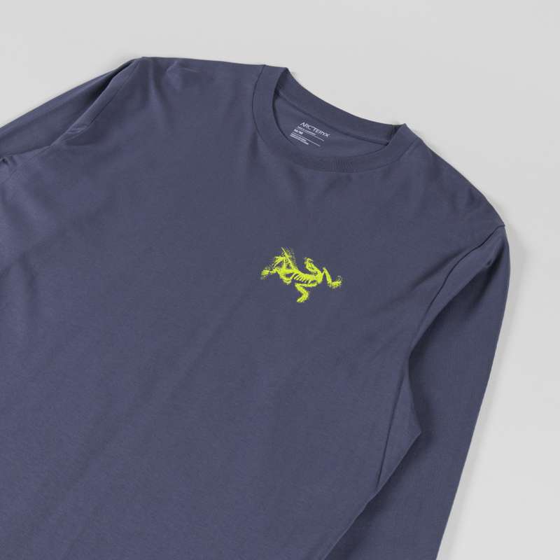 Arc'teryx Kragg SL Cotton Bird Tile Long Sleeve T Shirt Dark Stratus Euphoria-3