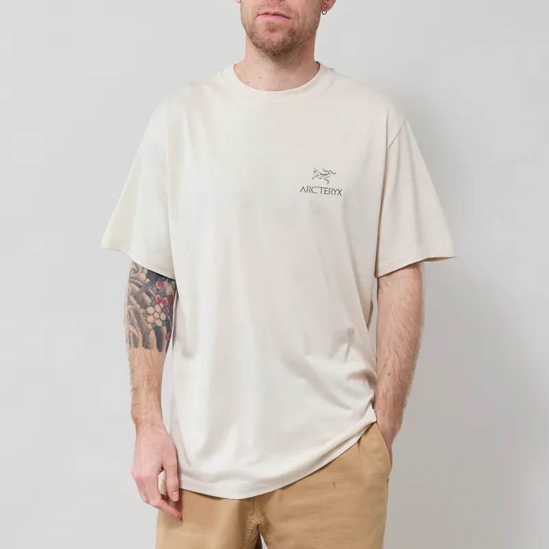 Arc'teryx Kragg SL Cotton Bird Word T Shirt Sea Salt Mongoose-2