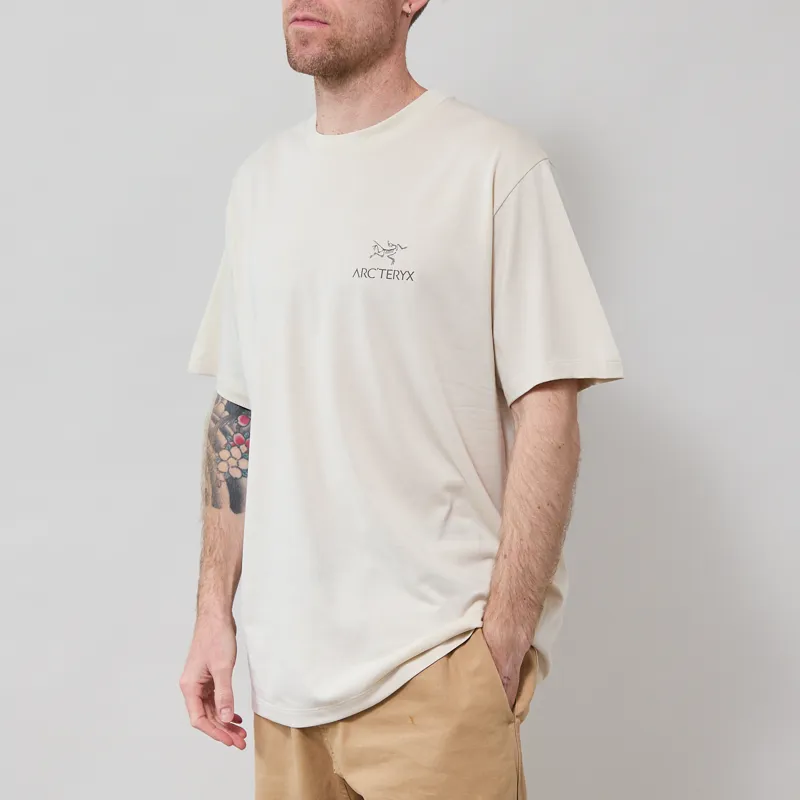 Arc'teryx Kragg SL Cotton Bird Word T Shirt Sea Salt Mongoose-1