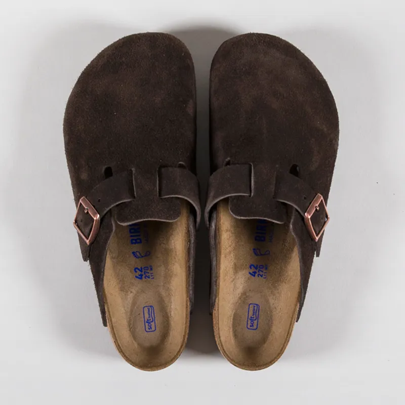 Birkenstock Boston BS Regular Fit Sandals Suede Mocha-6