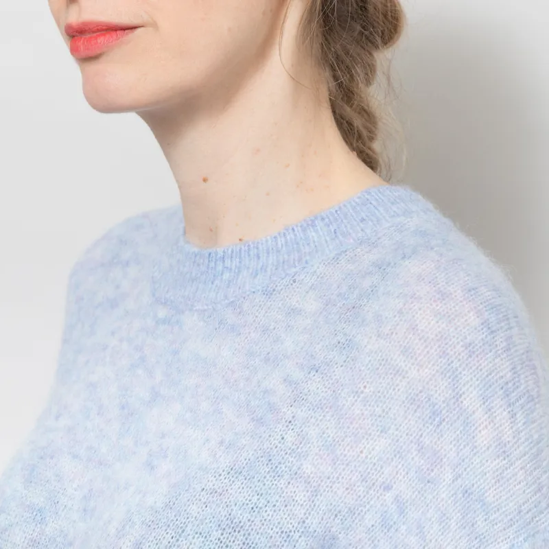 Selfhood Womens Short Sleeve Knit Blue Melange-5