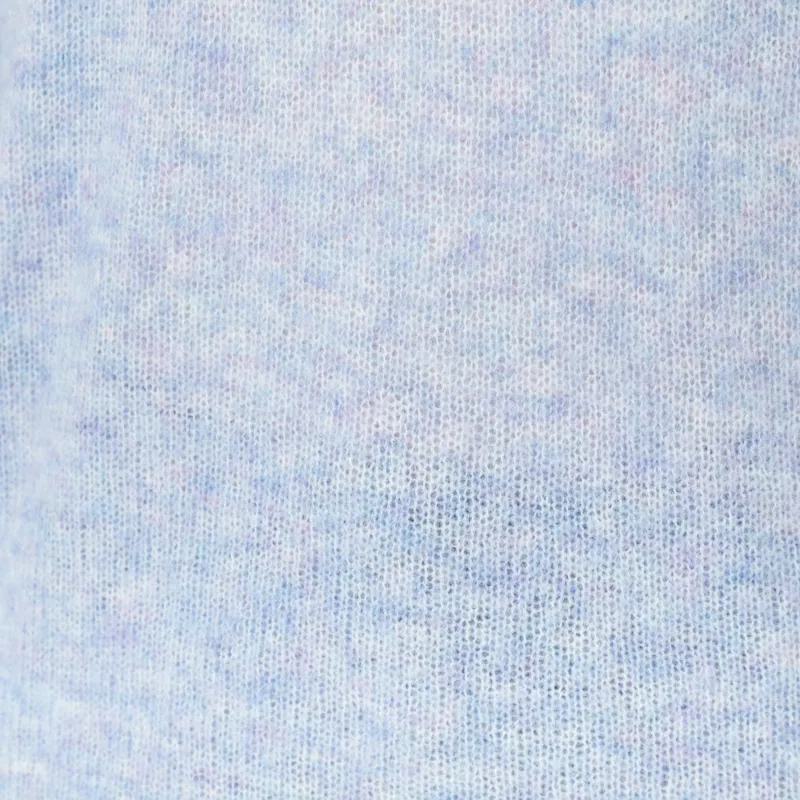 Selfhood Womens Short Sleeve Knit Blue Melange-9