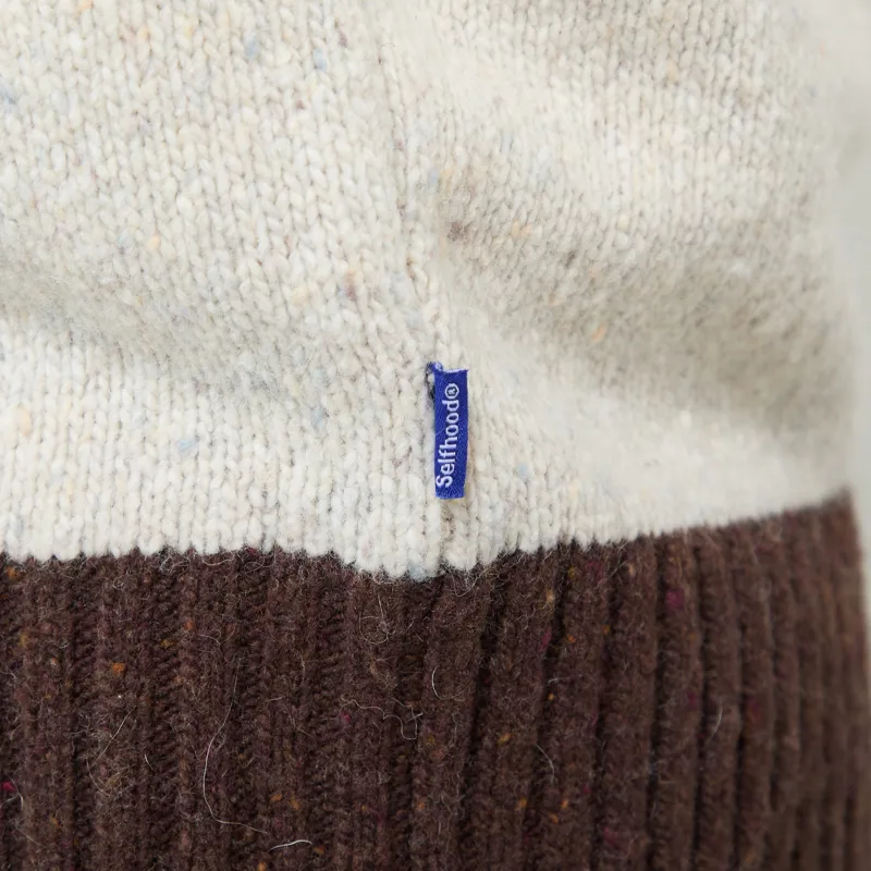 Selfhood Womens Heavy Block Knit Off White-8