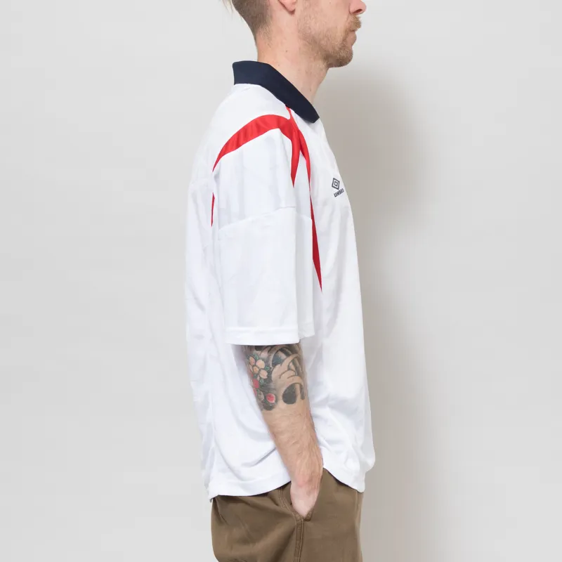 Umbro Boxy Football Shirt White Blue Goji Berry-4