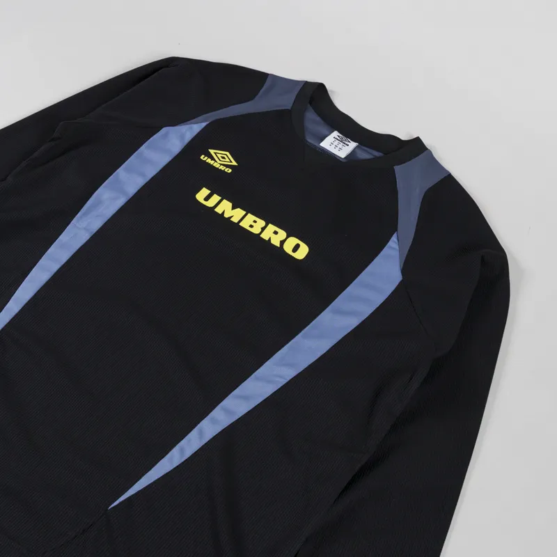 Umbro Panelled Long Sleeve Jersey Black Grisaille Yellow-2