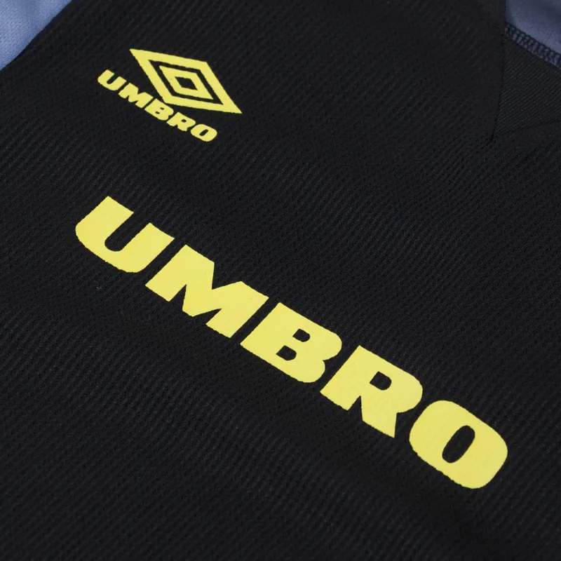 Umbro Panelled Long Sleeve Jersey Black Grisaille Yellow-5