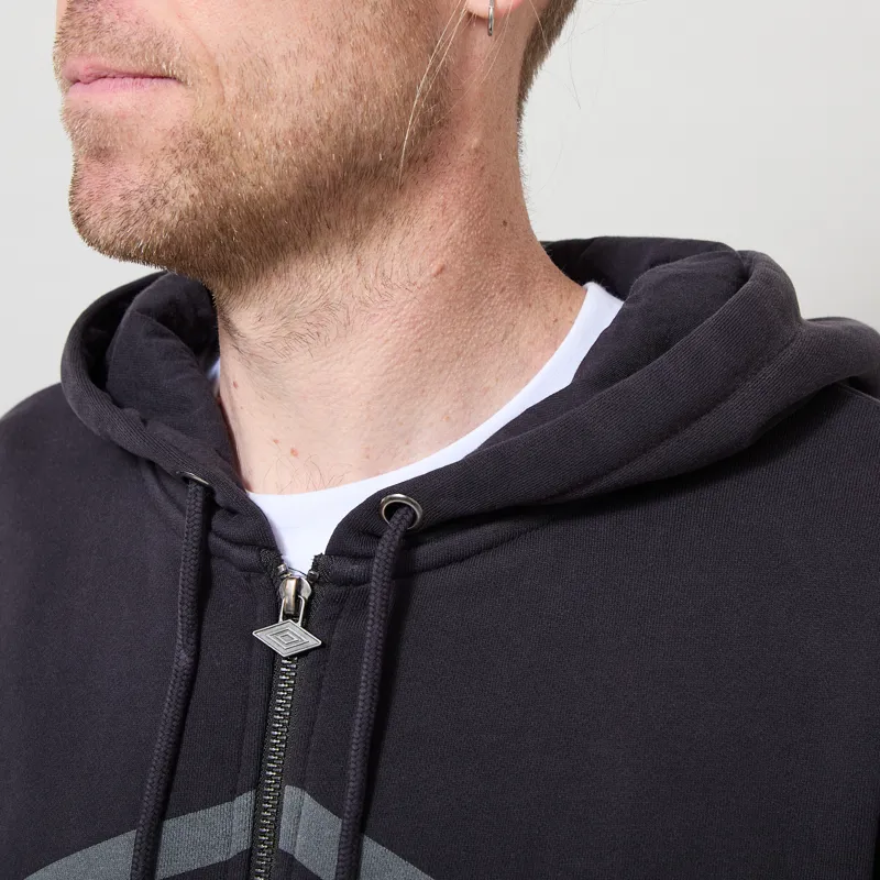 Umbro Washed Zip Through Hoodie Black Sedona Sage-3