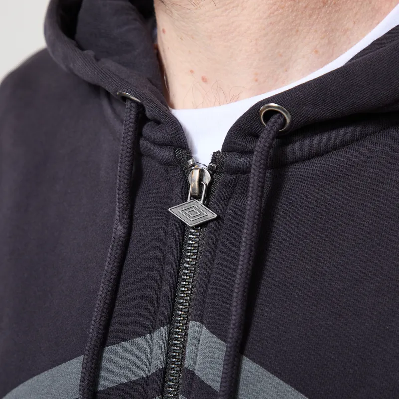 Umbro Washed Zip Through Hoodie Black Sedona Sage-4