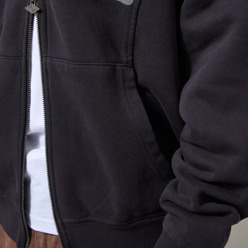 Umbro Washed Zip Through Hoodie Black Sedona Sage-7