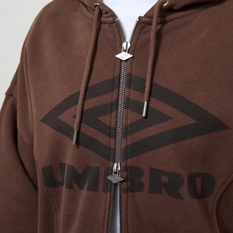Umbro Washed Zip Through Hoodie Demitasse Black-4