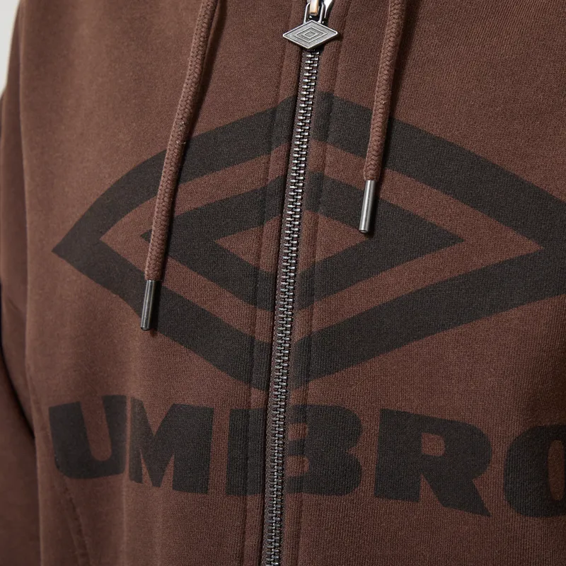 Umbro Washed Zip Through Hoodie Demitasse Black-5
