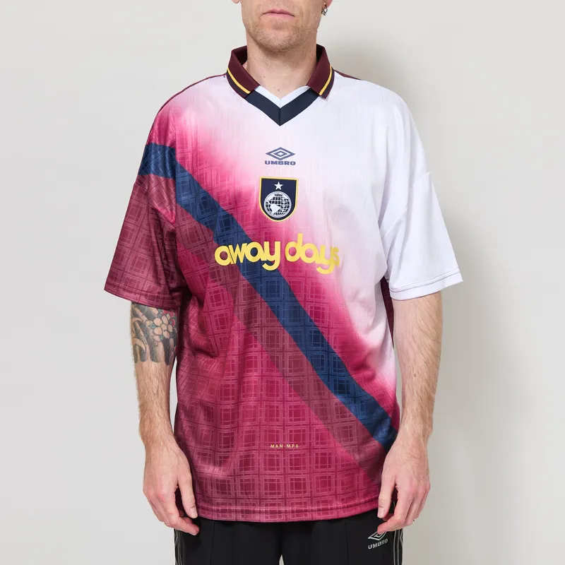 Umbro Printed Football Jersey Brilliant White Cabernet