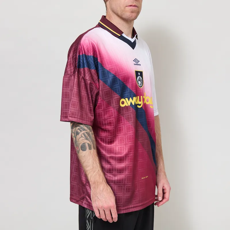Umbro Printed Football Jersey Brilliant White Cabernet-3