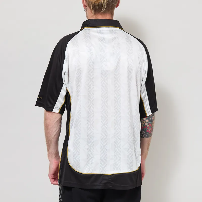 Umbro Panelled Football Jersey Brilliant White Black Gold-2