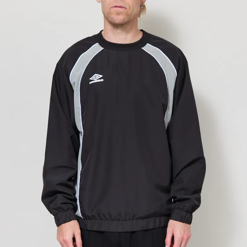 Umbro Panelled Sweat Black Neutral Grey White-2