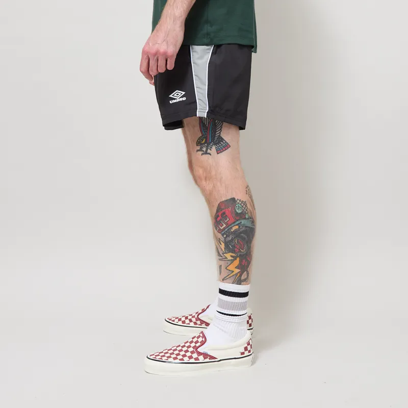 Umbro Panelled Shorts Black Neutral Grey White-2