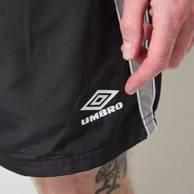 Umbro Panelled Shorts Black Neutral Grey White-8