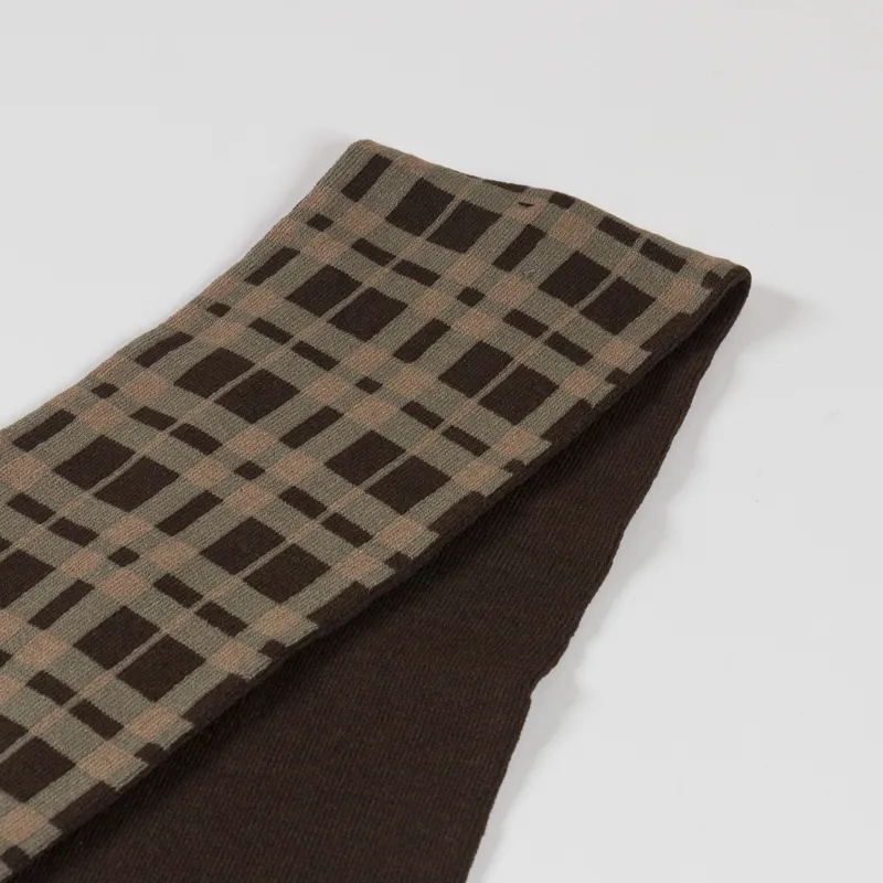 Umbro Check Pattern Knitted Scarf Brown-1
