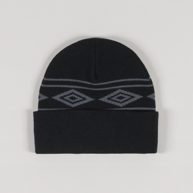 Umbro Diamond Intarsia Knit Beanie Black Sedona Sage-1