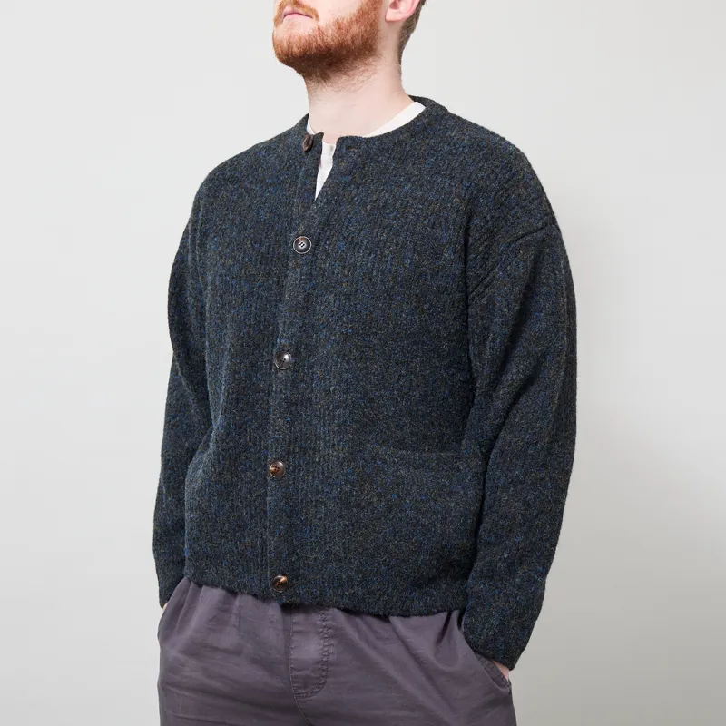 Frizmworks Brushed Wool Round Cardigan Black-1