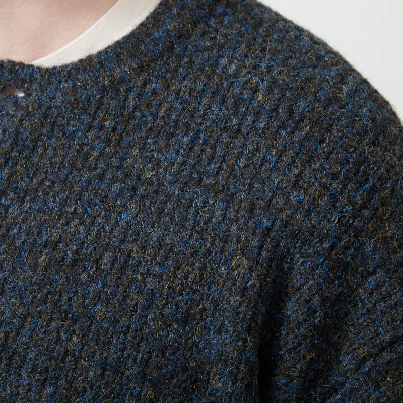 Frizmworks Brushed Wool Round Cardigan Black-5